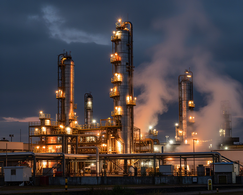 Oil Refinery Industrial Scene