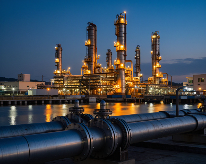 Petrochemical Industrial Complex at Twilight