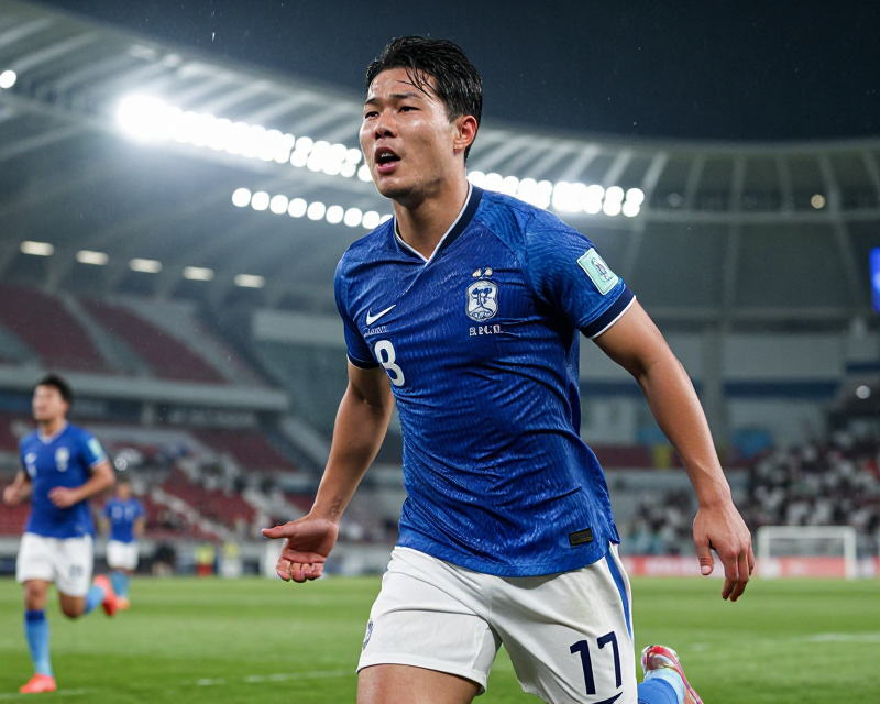 South Korean football player celebration