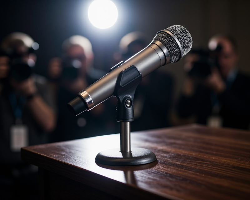 Political Press Conference Atmosphere