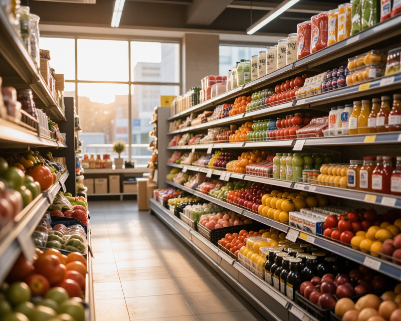 Modern Korean Supermarket Interior