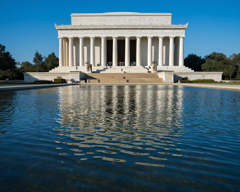 Clear Reflecting Pool at Lincoln Memorial